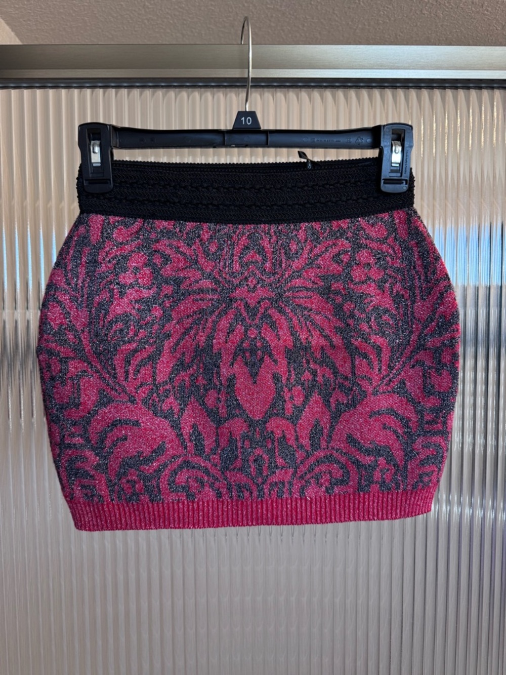 Miss Kelly 1999 Paisley Mini Skirt M NWT Y2K Sparkly Stretch